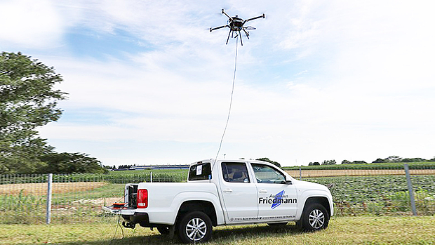 AMU tethered operation based on a pick-up truck